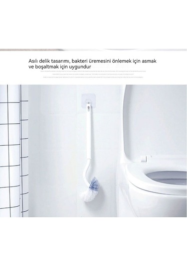 Luckystar1 Eternal Luck Uzun Saplı Japon Tuvalet Düzeni Yumuşak Kıllı Plastik - Gri