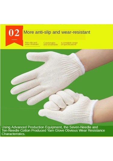 Suntek 12 Çift Pamuk Şifreli Pamuk İpliği Eldiven Aşınmaya