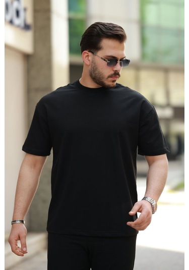 Erkek Kısa Kollu Basic Oversize Tshirt Siyah