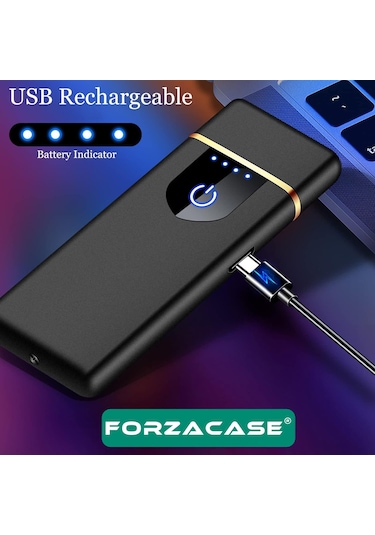 Metal Usb Şarjlı Alevsiz Elektronik Tesla Çakmak Hediye - Fc375