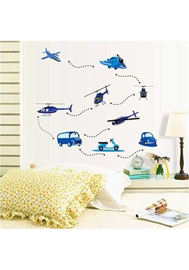 Uçak Uçak Duvar Sticker Çevre Koruma Su Geçirmez Taşınabilir Ev Dekorasyonu Vinil Çocuk Odası Çıkartması 80 105 Cm Şeffaf
