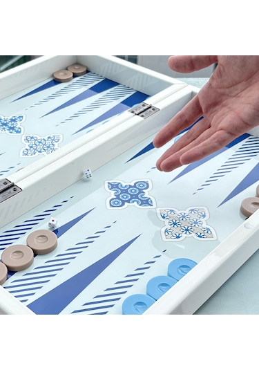 Biggdesign Blue Tile Tavla, Çizilmez Zeminli, Mıknatıslı Mdf Kasa, 2 Kat Vernik Cilalı