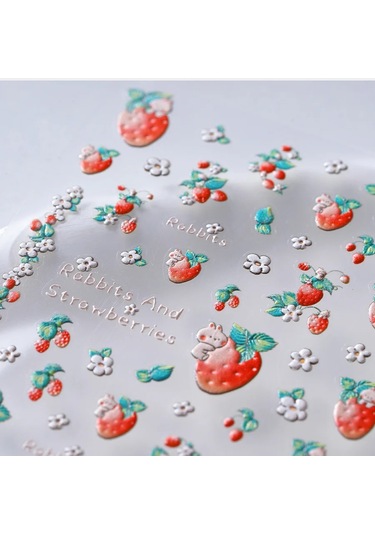 Güzel Kırmızı Meyve Çilek Kiraz Ilmek Aşk Kalp Yıldız İpek Kurdele 5d Nail Art Çıkartmalar Şık Kendinden Yapışkanlı Manikür Çıkartması Mor Renk