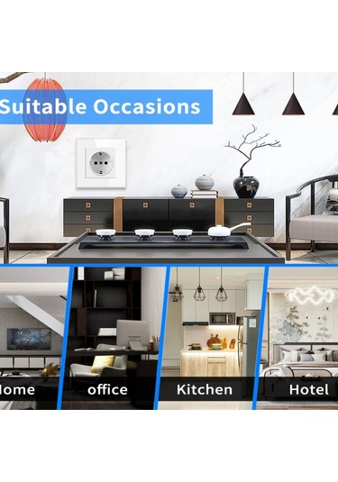 Gri Avrupa Standardı Priz Tipi Temperli Cam Panel 250v Yeni Gizli Duvar Prizi A3