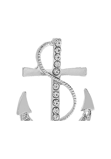 Homyl Çapa Broş Lüks Nefis Erkek Tören Aksesuarları Eşarp Dans Gümüş