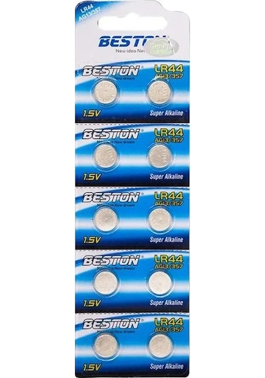 Beston Alkalin Ag13/357 Lr44 Düğme Pil 10'lu Paket Bst-lr44