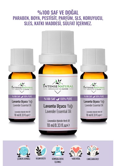 Intense Natural Lavanta Uçucu Yağı 3 x 10 ML
