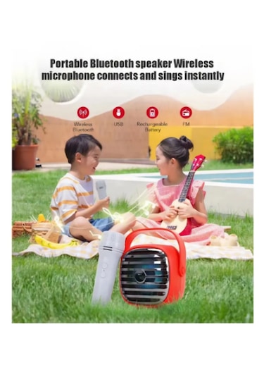 Kbroad KTS-1943 Mini Taşınabilir Karaoke Mikrofonlu Bluetooth Kablosuz Hoparlör
