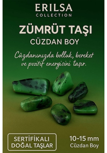 Sertifikalı Zümrüt Taşı Kütle 10-15 Mm Bolluk Şans Ve Huzur Taş
