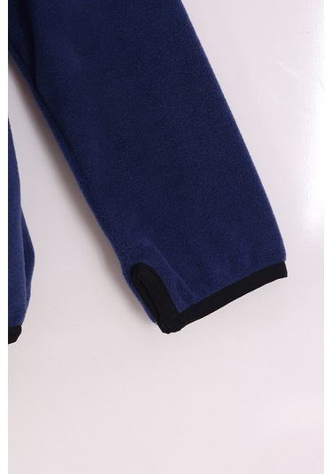 Monox Çocuk Unisex Parmak Geçmeli Polar Ceket Saks