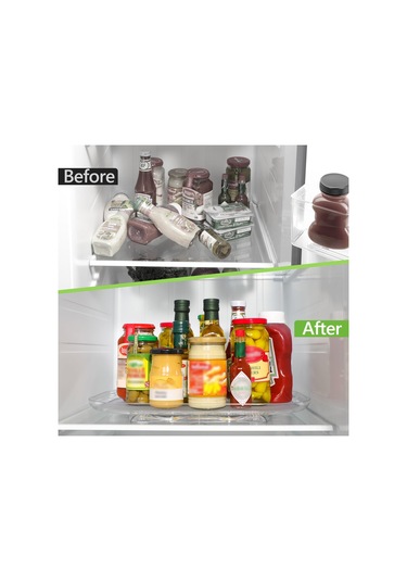 Tembel Susan Döner Tepsi Buzdolabı İçin Şeffaf Dönme Dikdörtgen Depolama Tepsisi Dolap, Masa, Kiler, Mutfak İçin Şeffaf