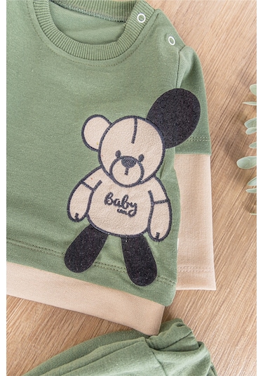 Babymod Ayıcık Figürlü 2'li Erkek Bebek Takım Yeşil