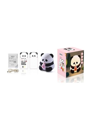 Opulentliving Sevimli Panda Sensörlü Gece Lambası - Siyah&beyaz, 1200mah, 98x102x104mm Diğer