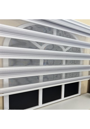 Storburada Gri Renk Geçişli Zebra Stor Perde Gri