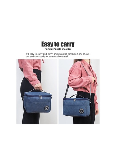 Termal Öğle Yemeği Kutusu Çantası Dayanıklı Su Geçirmez Ofis Soğutucu Kayışlı Öğle Yemeği Kutusu S Siyah Siyah