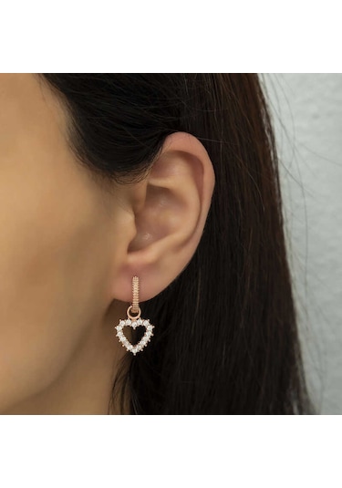 Himarry Gümüş Halka Kalp Küpe