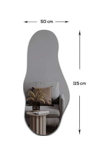 Salon Duvar Aynası Füme Ayna Tasarım Ayna 50cm X 115cm Füme