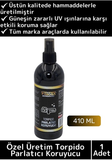 Premium Yüksek Kaliteli Kolay Kullanım Araç Oto Torpido Koruyucu Parlatıcı 410 Ml