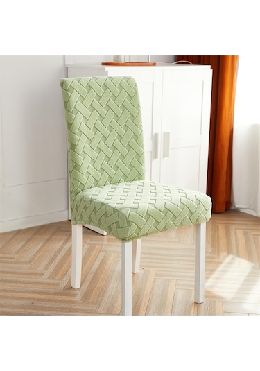 Mavi 1 Parça Sandalye  Yemek Odası İçin Streç Jakarlı Yemek Sandalyesi  Slipcover Elastik  Mutfak Sandalye