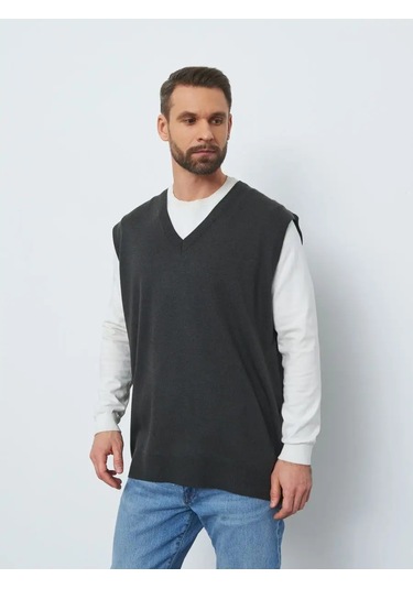 Pralkin İ Ko Erkek Klasik Yelek 104264841 Koyu Gri