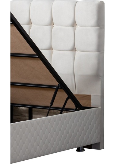 Setaymobilya Baza, Duke Krem Tek Kişilik Baza + Başlık+ Ortopedik Yatak