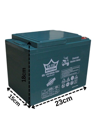 Ortec Plus 12v 100ah Elektrikli Motosiklet Aküsü 2024 Üretim