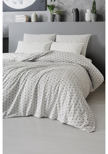Mix & Match Bloom %100 Pamuk Tek Kişilik Nevresim Seti Gri