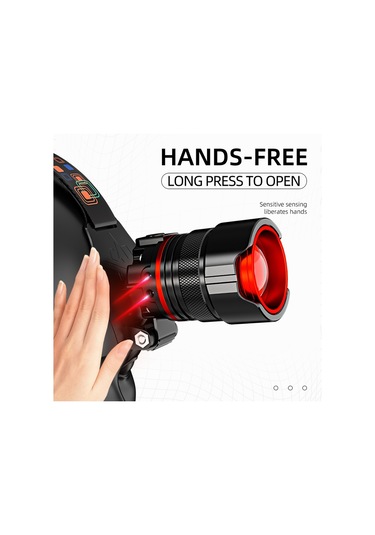 Worryfree-dış Mekan Sensörü Güçlü Işık Far Iı--t45-t6 Beyaz Işık Siyah