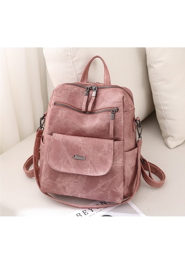 Çanta Büyük Kapasiteli Kadın Sırt Çantası Omuz Çantası Kadın Pembe
