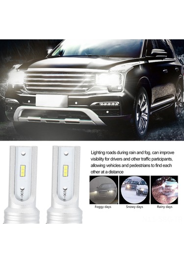 Springsun H10/9145 72w 6000k Beyaz Led Faro Ampülü, 3200lm Parlaklık, Yağmur Ve Tozda Görünürlük Artırıcı, Su Geçirmez, 2 Adet