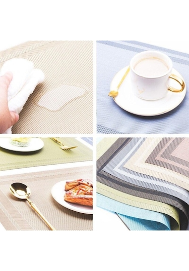 1/4/6/10 Adet Modern Zarif Pvc Placemat Yemek Masası Mat Cafe Kaymaz Sıcak Placemats Kase Ped Bardak Mat Masa Bardak Bej