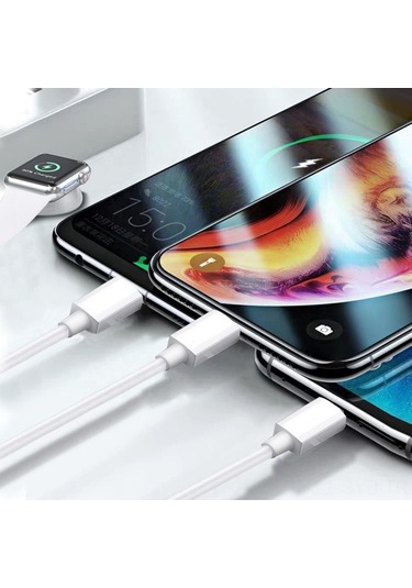 Sandwich Genel Kullanım Beyaz Akıllı Saat Şarj Kablosu, 3w Qi, Abs/tpe, 4ft, 5v/1a Çıkış