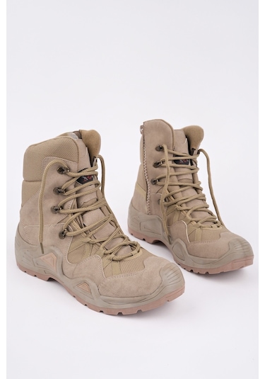 Muggo Ranger Tactical Askeri Fermuarlı Ve Bağcıklı Postal Çöl Botu Bej
