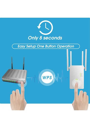 Lemestar Beyaz Ac1200m 2.4/5.8ghz Wifi Sinyal Güçlendirici - Tepe Kazançlı 4 Antenli, Router/ap Çift Fonksiyonlu, Avrupa Standartı