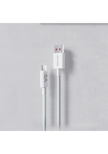 Lenyes Lc518 Usb-a To Type-c 6a Örgü Tasarımlı Hızlı Şarj Özellikli Data Ve Şarj Kablosu 66w 1m Gri Gri