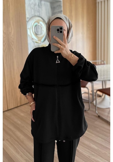 Dikiş Detaylı İkili Modal Takım - Siyah Siyah