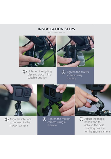 Leezsing Bisiklet Kamera Tutucu - 360 Dönebilir Çift Toplu, Gopro Ve Telefonlar İçin Sabitleme Aparatı