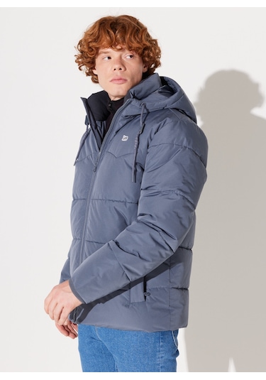 Lee Erkek Kapüşonlu Gri Şişme Mont - L88Bnya66 001