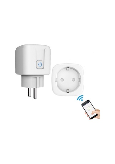 Akıllı Wifi Priz: 2200w Güç, Zamanlayıcı, Enerji Takip, Uzaktan Kontrol Beyaz Beyaz