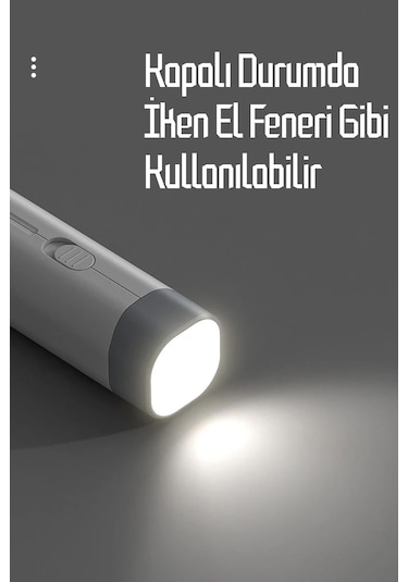 2li Set Şarjlı Masa Lambası + Kronometreli Öğrenci Saati Renk Ayarlı Ders Çalışma Okuma Lambası 975 Beyaz