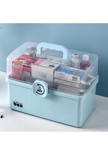 Symbee Ev İçin Büyük Kapasiteli Çok Katlı Beyaz Orta Boy Tıbbi İlaç Saklama Kutusu - Acil Yardım Ve Sağlık Gereçleri Depolama Aleti Beyaz