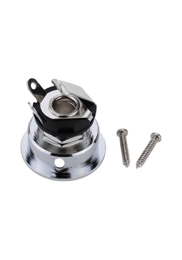 Reedark Telecaster Gitarı İçin 6.35mm Metal Çıkış Soketi Seti - Kaliteli Bakır Ve Demir, Dayanıklı, Gümüş Renkli Vidalarla