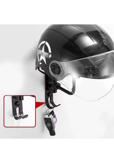 Xindoker Motor Gölgesi Tutucu Siyah Yere Kurulabilir Alüminyum Malzeme Kask Saklama Ve Gösterim Rafı