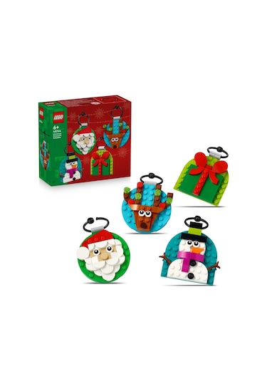 LEGO® Yılbaşı Süsü Koleksiyonu 40744 – 6 Yaş ve Üzeri İçin Kardan Adam, Ren Geyiği ve Noel Baba Yılbaşı Süsleri Yapım Seti (153 Parça)