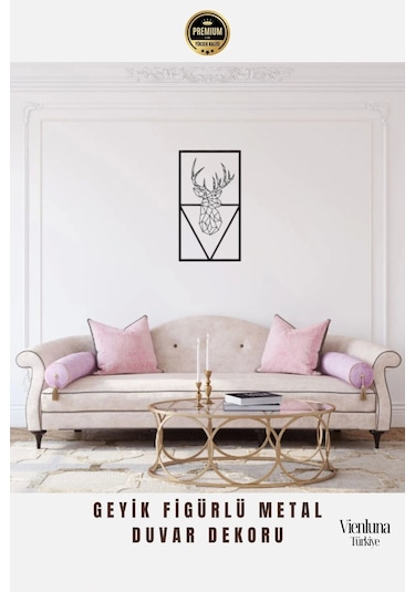 Premium Kalite Modern Stil Geyik Figürlü Metal Ev Ofis Duvar Dekoru