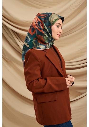 Silk Home Twill İpek Eşarp 11480-68 Petrol Mavisi, Yeşil, Mor, Mercan, Petrol Yeşili