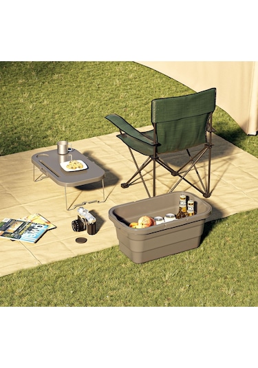 Kamp Su Taşıma Sepeti Piknik Sepeti Açık Katlanır Kutu Masa Olarak Kullanılabilir Rastgele Renk Çok Renkli