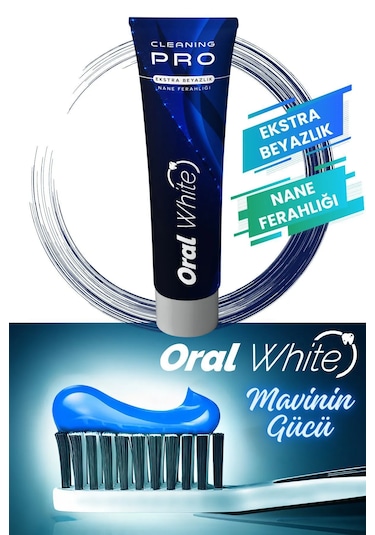 Oral White Cleaning Pro Ekstra Beyazlık Nane Ferahlığı Diş Macunu 75 ML