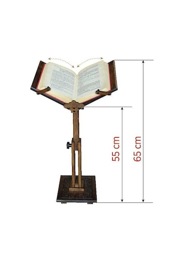 Mini Asansörlü Ahşap Rahle Selçuklu Motif Ahşap Yer Rahlesi