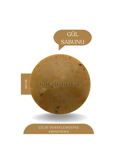 Doğal Gül Sabunu, Cildi Onarıcı, Yenileyici, Makyaj Temizliği İçin Sabun 100gr